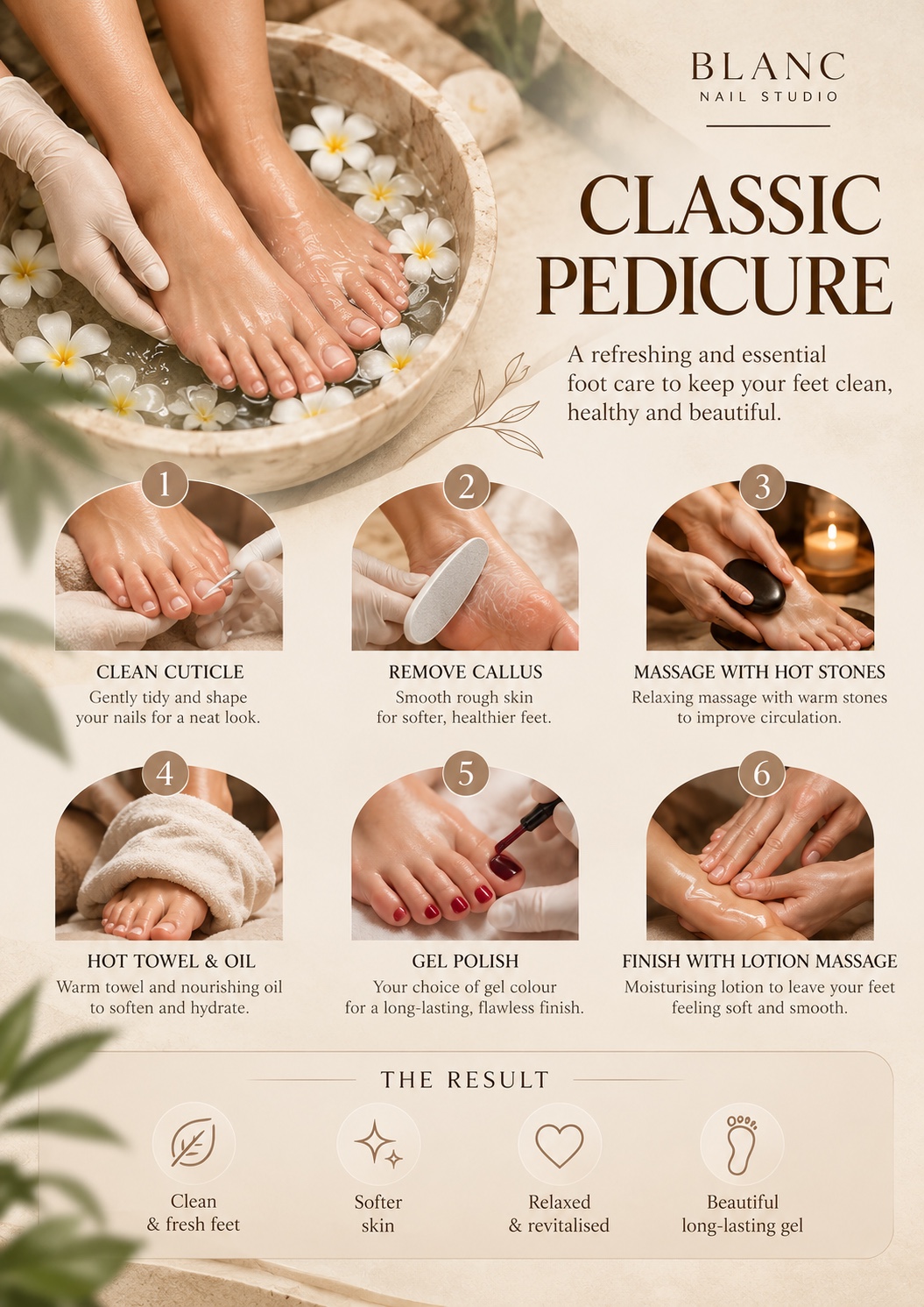Classic pedicure at Blanc Nail Studio